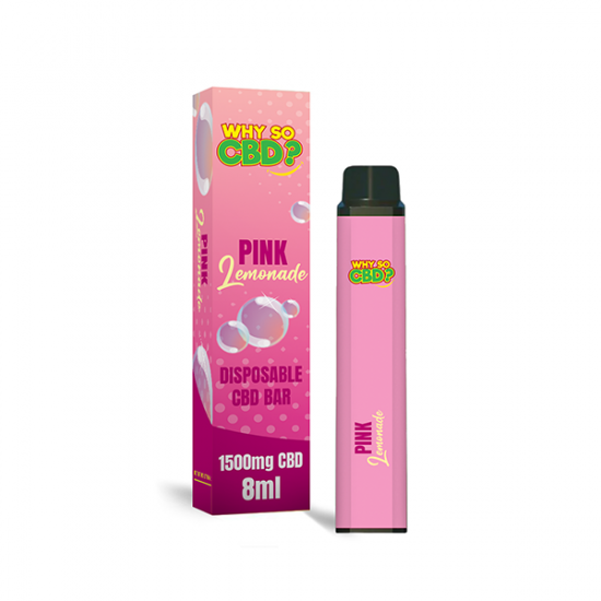 Why So CBD? 1500mg CBD Broad Spectrum Disposable Vape - 8ml - Flavour: Pink Lemonade