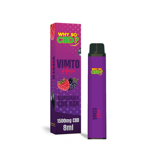 Why So CBD? 1500mg CBD Broad Spectrum Disposable Vape - 8ml - Flavour: Vimto Haze