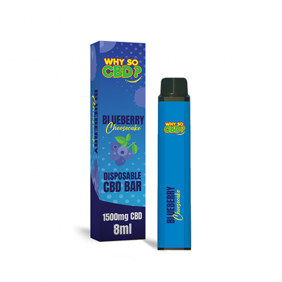 Why So CBD? 1500mg CBD Broad Spectrum Disposable Vape - 8ml - Flavour: Blueberry Cheesecake