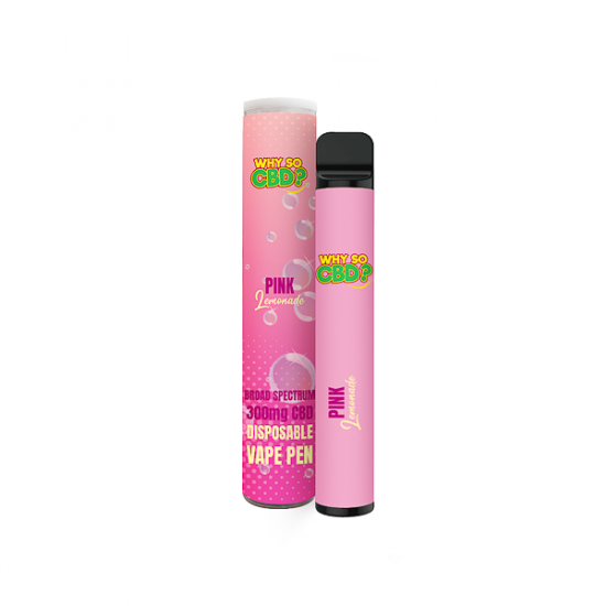 Why So CBD? 300mg CBD Broad Spectrum Disposable Vape - 2ml - Flavour: Pink Lemonade