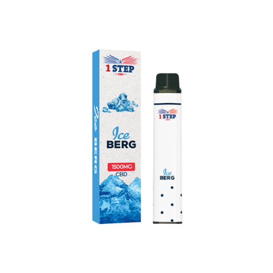 1 Step CBD 1500mg Broad Spectrum Disposable Vape - 8ml - Flavour: Ice Berg