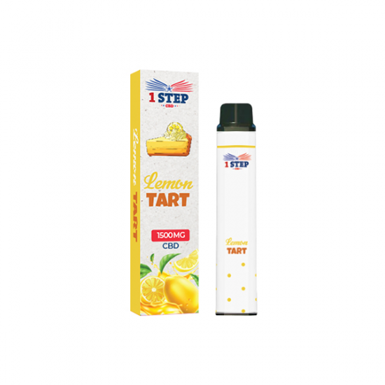 1 Step CBD 1500mg Broad Spectrum Disposable Vape - 8ml - Flavour: Lemon Tart