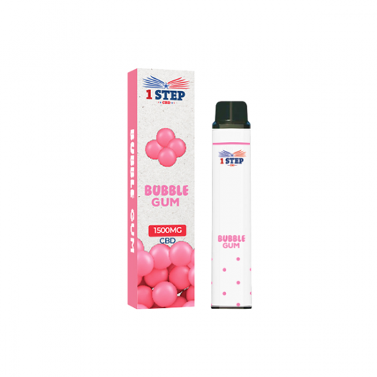 1 Step CBD 1500mg Broad Spectrum Disposable Vape - 8ml - Flavour: Bubblegum