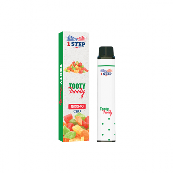 1 Step CBD 1500mg Broad Spectrum Disposable Vape - 8ml - Flavour: Tooty Frooty