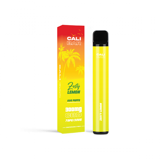 CALI BAR C600 300mg CBD Disposable Vape Device 600 Puffs - Flavour: Zesty Lemon