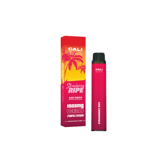 Cali Co 1500mg CBD Disposable Vape - 3000 puffs - Flavour: Strawberry Ripe