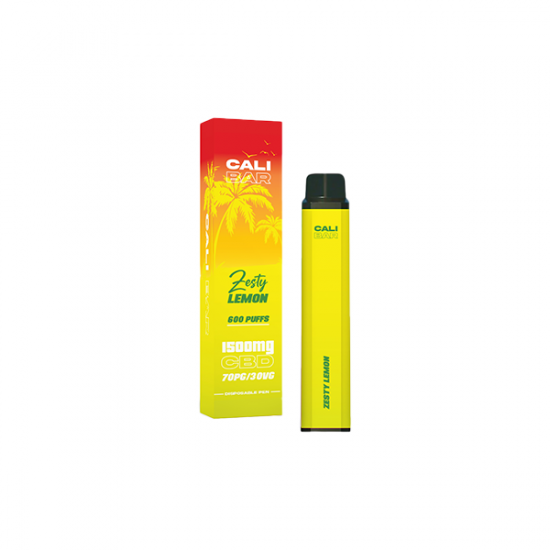 Cali Co 1500mg CBD Disposable Vape - 3000 puffs - Flavour: Zesty Lemon