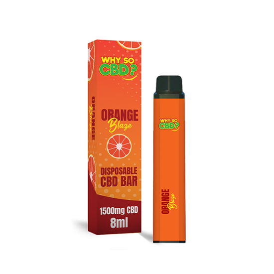 Why So CBD? 1500mg CBD Broad Spectrum Disposable Vape - 8ml - Flavour: Orange Blaze