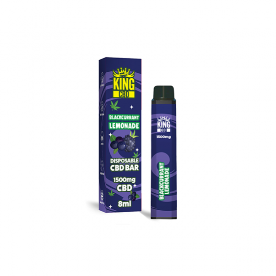 King CBD 1500mg Disposable Vape - 3500 Puffs - Flavour: Blackcurrant Lemonade