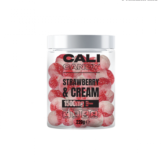 CALI CANDY MAX 1500mg Full Spectrum CBD Vegan Sweets  - 10 Flavours - Flavour: Strawberry & Cream