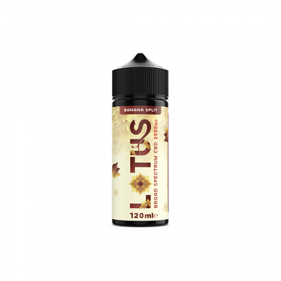 Lotus Leaf CBD 2500mg CBD Broad-Spectrum E-liquid 100ml (70VG/30PG) - Flavour: Banana Split