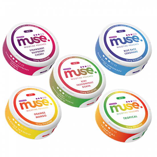 12mg Muse Nicotine Pouches - 20 Pouches - Flavour: Strawberry Raspberry Cherry