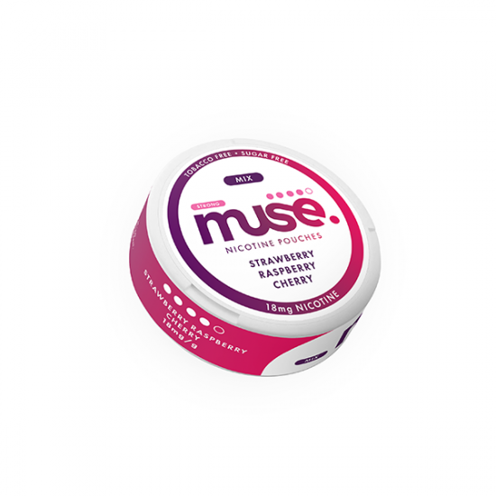 18mg Muse Nicotine Pouches - 20 Pouches - Flavour: Strawberry Raspberry Cherry